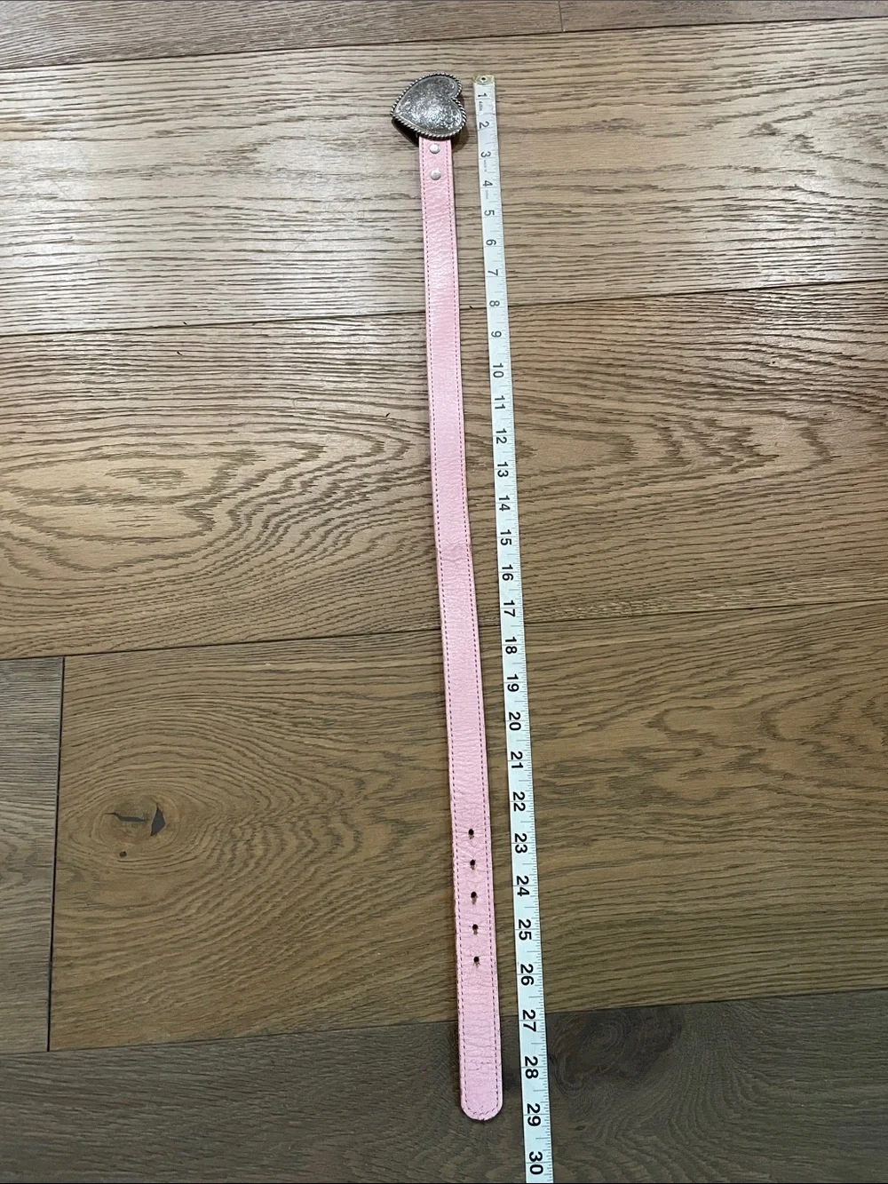 Vintage Wrangler Girls Pink Leather Western Belt Silver-Tone Heart Buckle